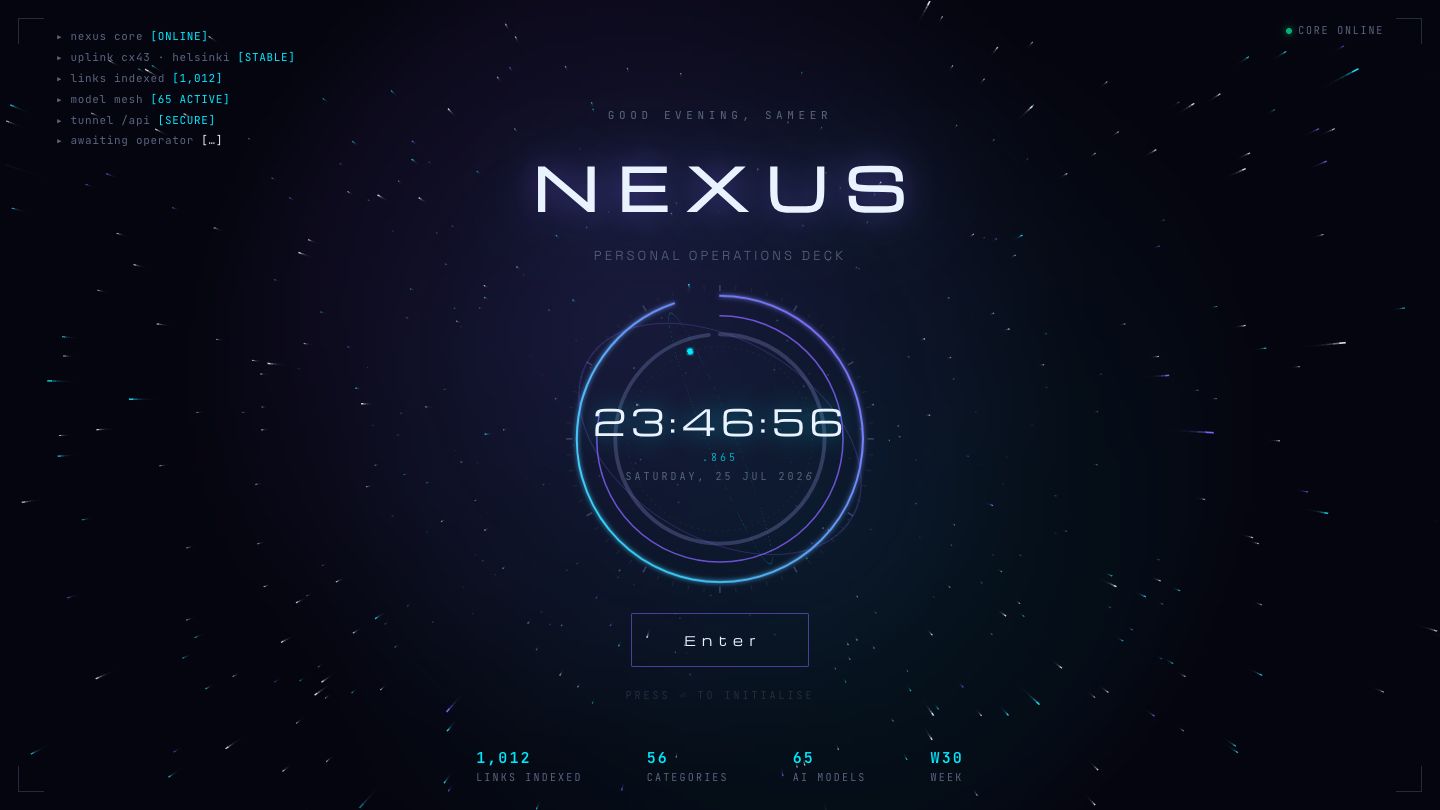 Nexus PDA personal operations dashboard entry portal